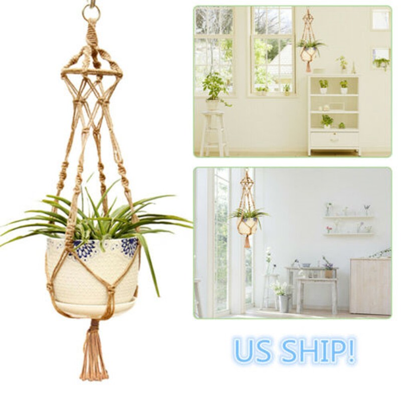 Handmade Flower Pot Hanging Baskets Macrame Plant Hanger Flowerpot Holder Net gallery