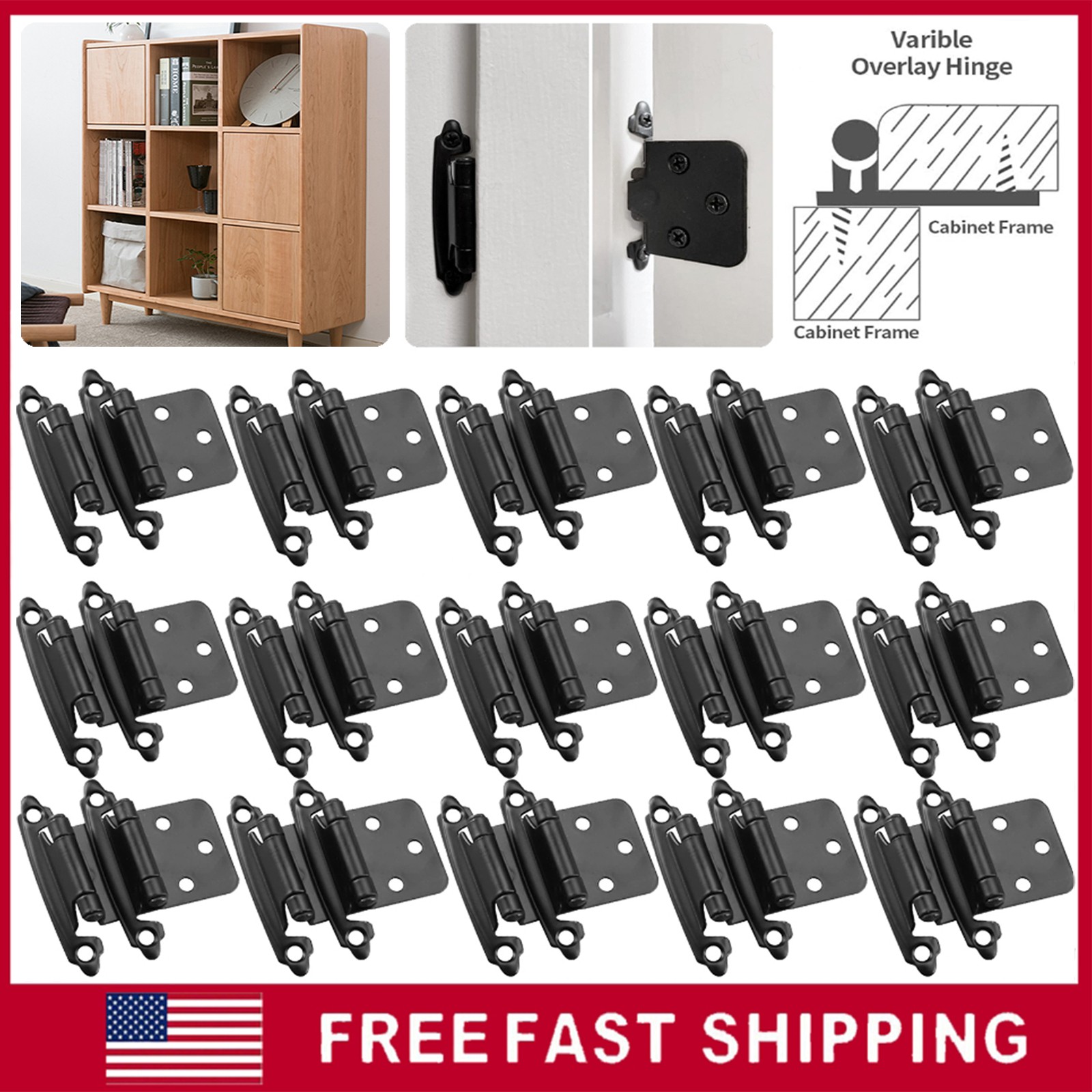 Kitchen Cabinet Hinges Overlay Self Closing Face Mount Cupboard Door Hinge gallery