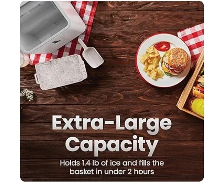 Compact Nugget Ice Machine with 26 Pound Daily Ice Production, Self-Cleaning... gallery