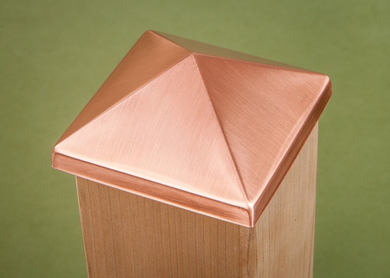 4x4 Solid Copper Deck and Fence Post Cap (3 1/2" x 3 1/2") gallery