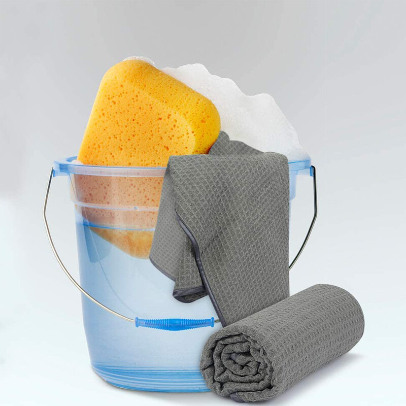 CarCarez Microfiber Waffle Weave Towel Large size 16" x 24" ,380 GSM ,Gray gallery