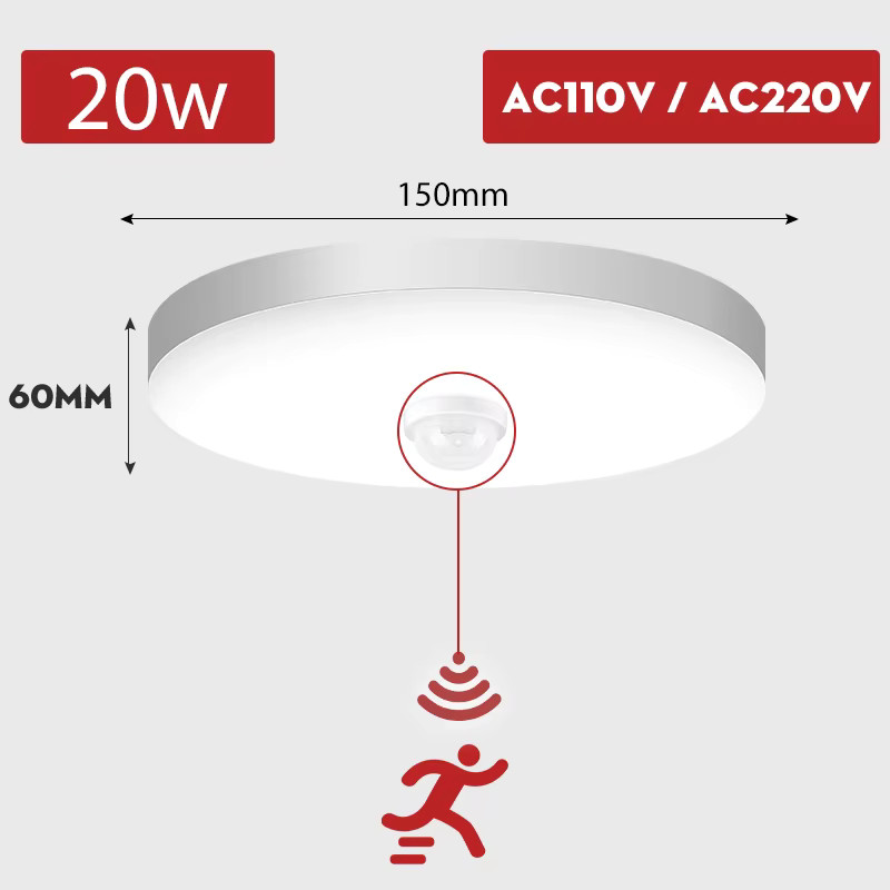 Motion Sensor LED Ceiling Lamps 110V 220V Surface Mounted PIR Light for Living gallery