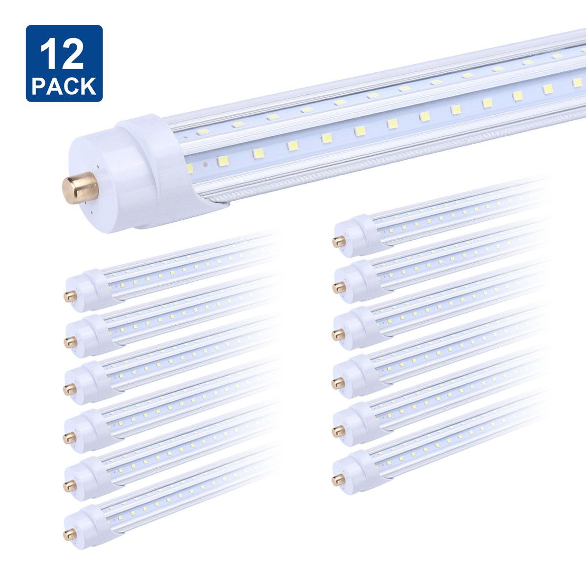 8FT FA8 Double Side V Shaped LED Tube Light 65W T8 T10 T12 Single Pin Shop Light gallery