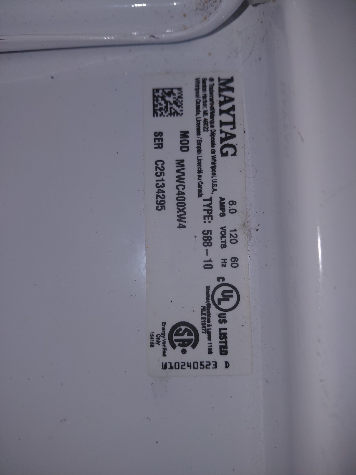 Maytag Washer & Dryer Set Top-Load Electric White MVWC400XW4 MEDC200XW2 gallery