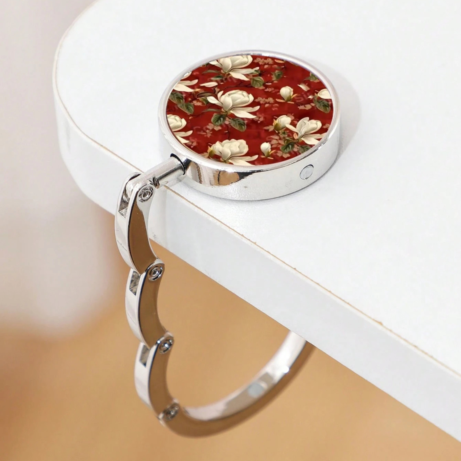 1pc Foldable Handbag Hanger Rhinestone Purse Hook Bag Hanger Hook for Table Desk gallery