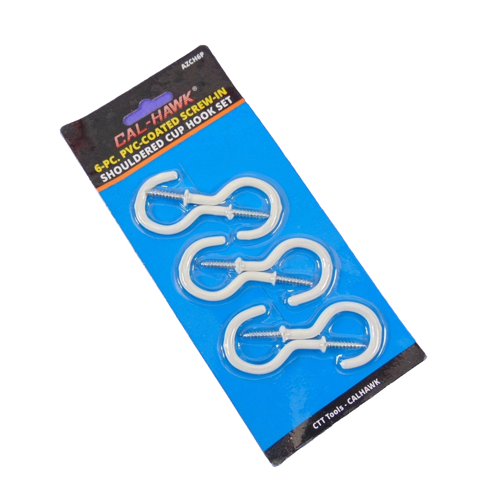 6 Pc PVC Coated Screw-In Shouldered Cup Hook Set White Cabinet Mug Hangers New gallery