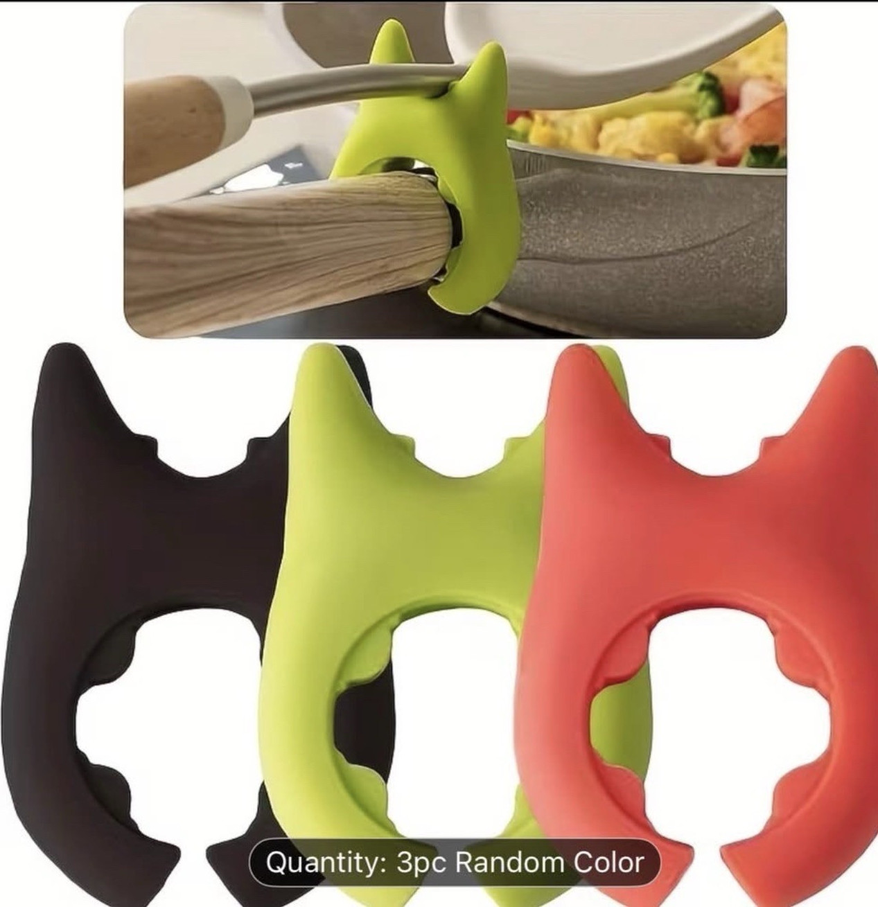 Silicone Spoon Rest Holder 3pc Set Green Red Black Modern Less Than 10in gallery