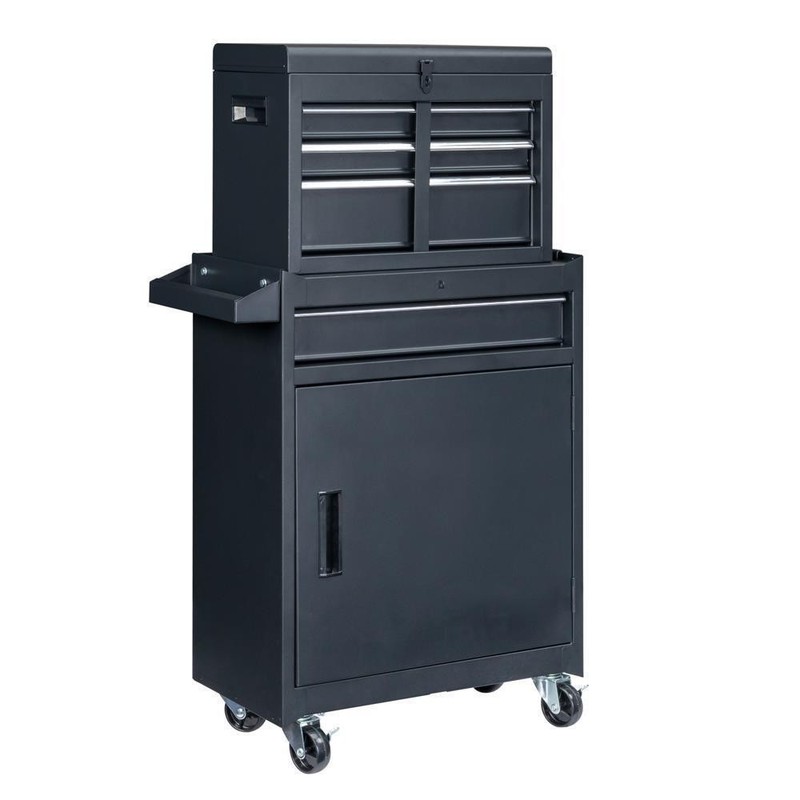 Tool Chest Tool Box Rolling Tool Storage Cabinet with 4 Drawers / Wheels Black gallery