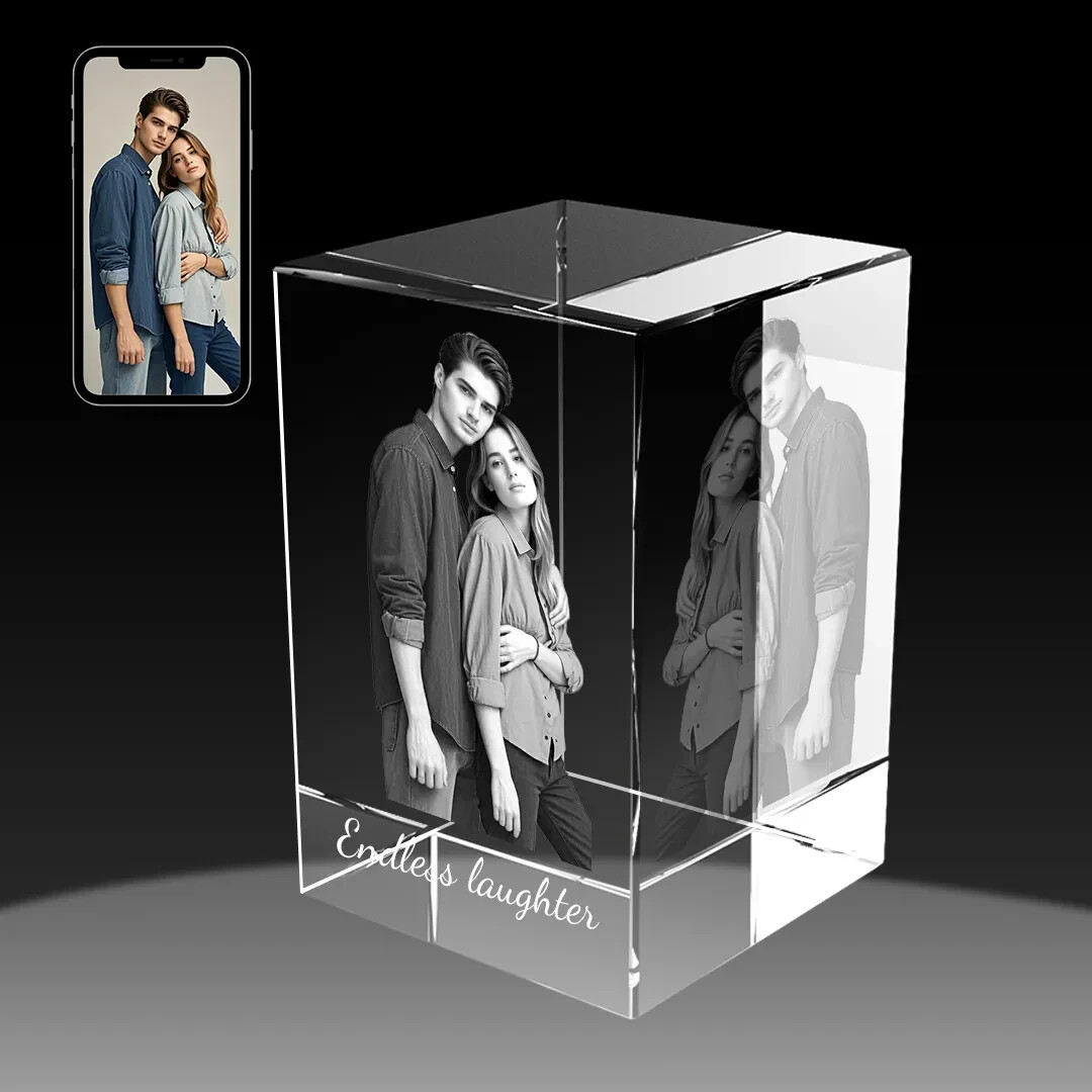 Personalised 3D Crystal Photo Gifts, Unique Anniversary Birthday Wedding Present gallery