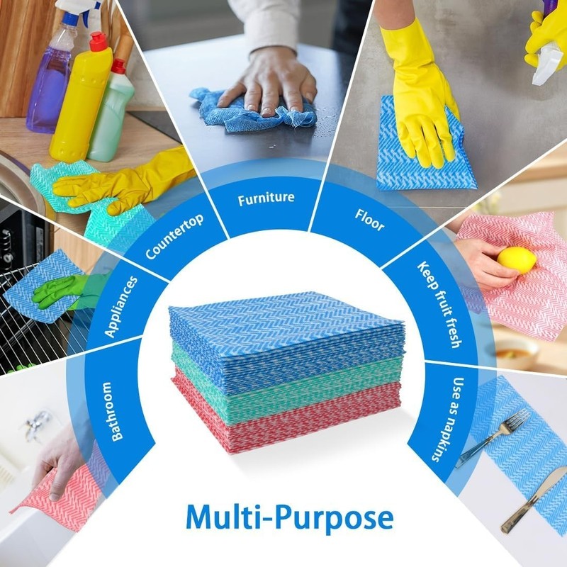 Versatile 12x12 Multi-Purpose Cleaning Wipes, 50pk Lint-Free for Home & Kitchen gallery