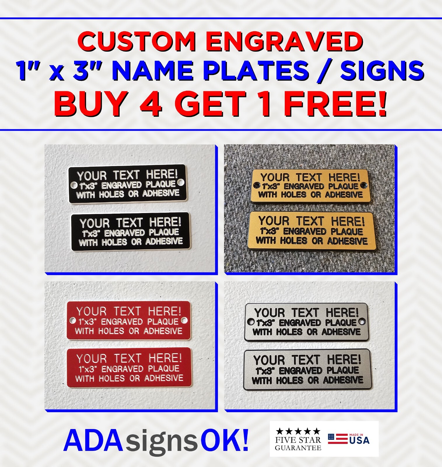 1x3 Engraved Sign Plaque - IDs Labels Electrical Compliance Warnings Phenolic gallery