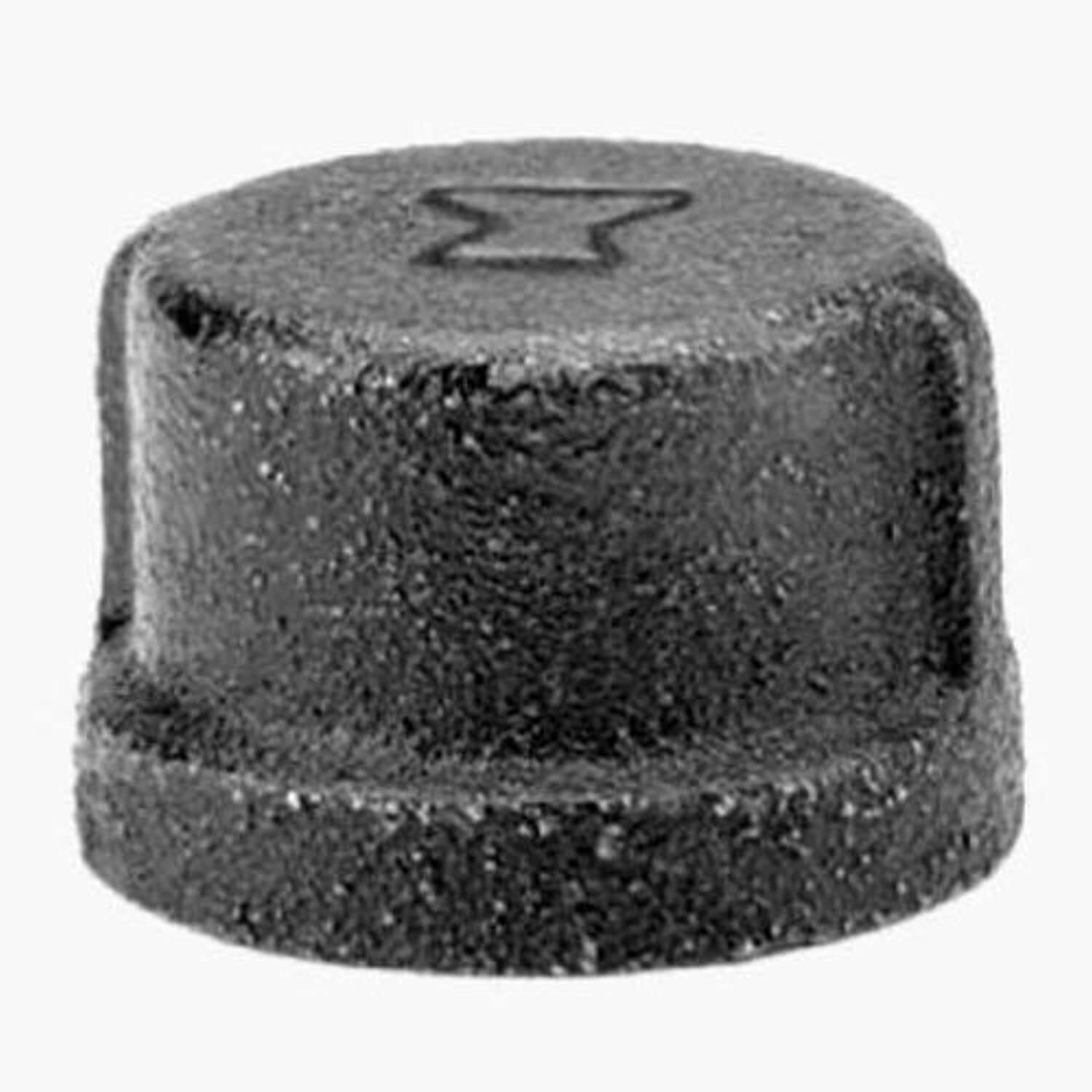 Anvil 8700132452, Malleable Iron Pipe Fitting, Cap, 2" NPT Female, Black Finish gallery