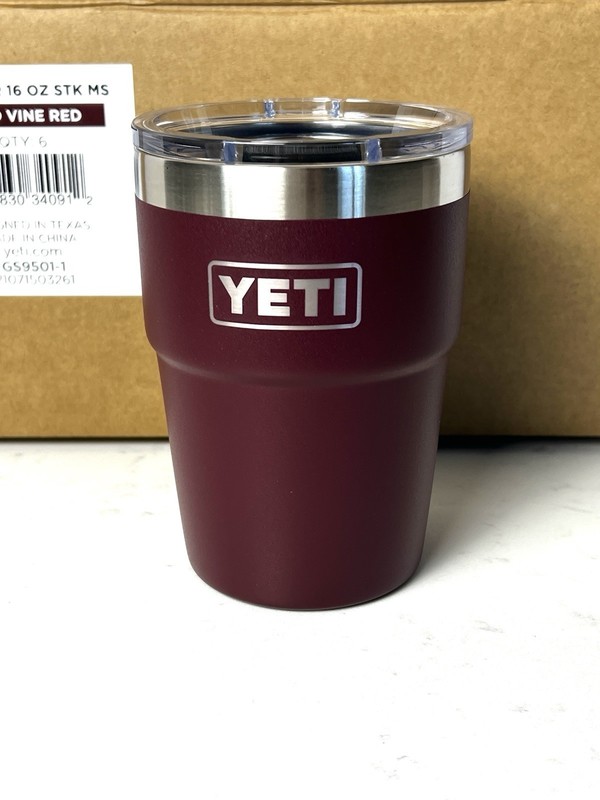 YETI Wild Vine Red 16 oz Stackable Cup Retired Color No Label New Fast Shipping gallery