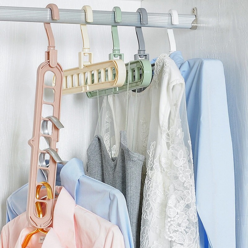 3D Folding Hanger 9 Hole Rotating Magic Closet Organizer Space Saver Saving Room gallery