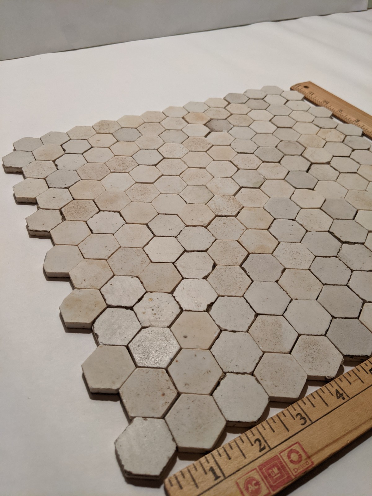 White 1" Hexagon Matte Finish Floor Tile Repair 175 PIECES 12x12 Used Floor gallery