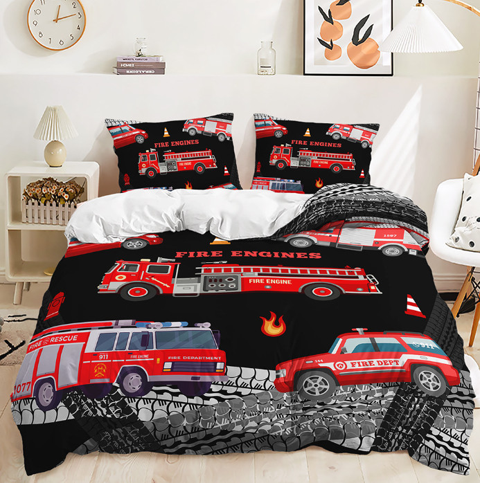 Digger Dump Truck Excavator Single/Double/Queen/King Bed Quilt Cover Set gallery