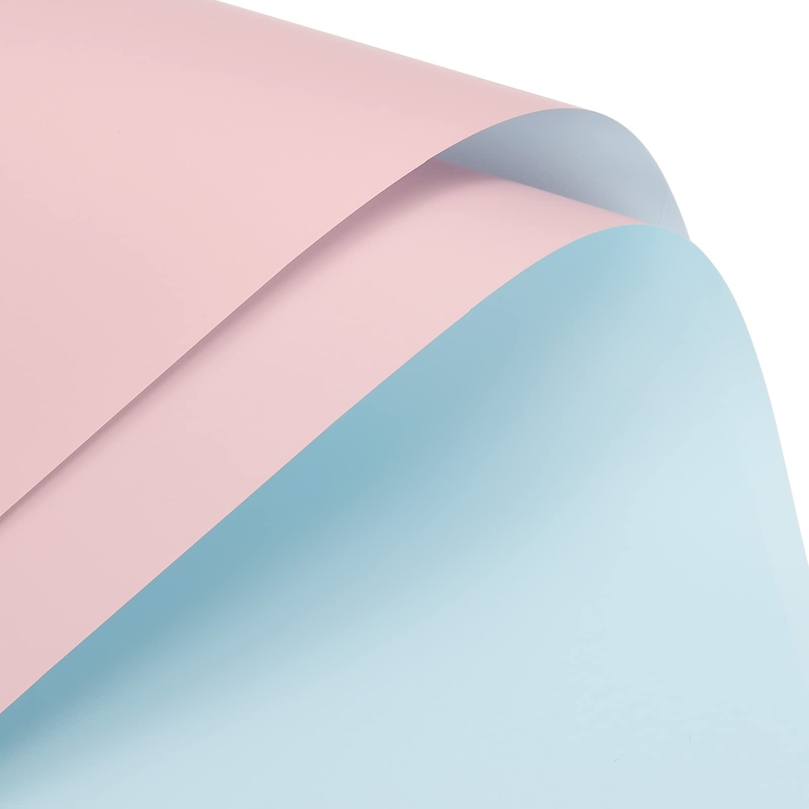 10 PCS Double Sided Flower Wrapping Paper Light Pink+Light Blue 22.8x22.8 Inch gallery