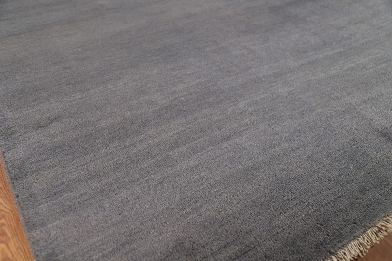 Premium Quality Gabbeh Solid Design Wool Foyer Rug - Greys & Charcoal 5x6 ft gallery