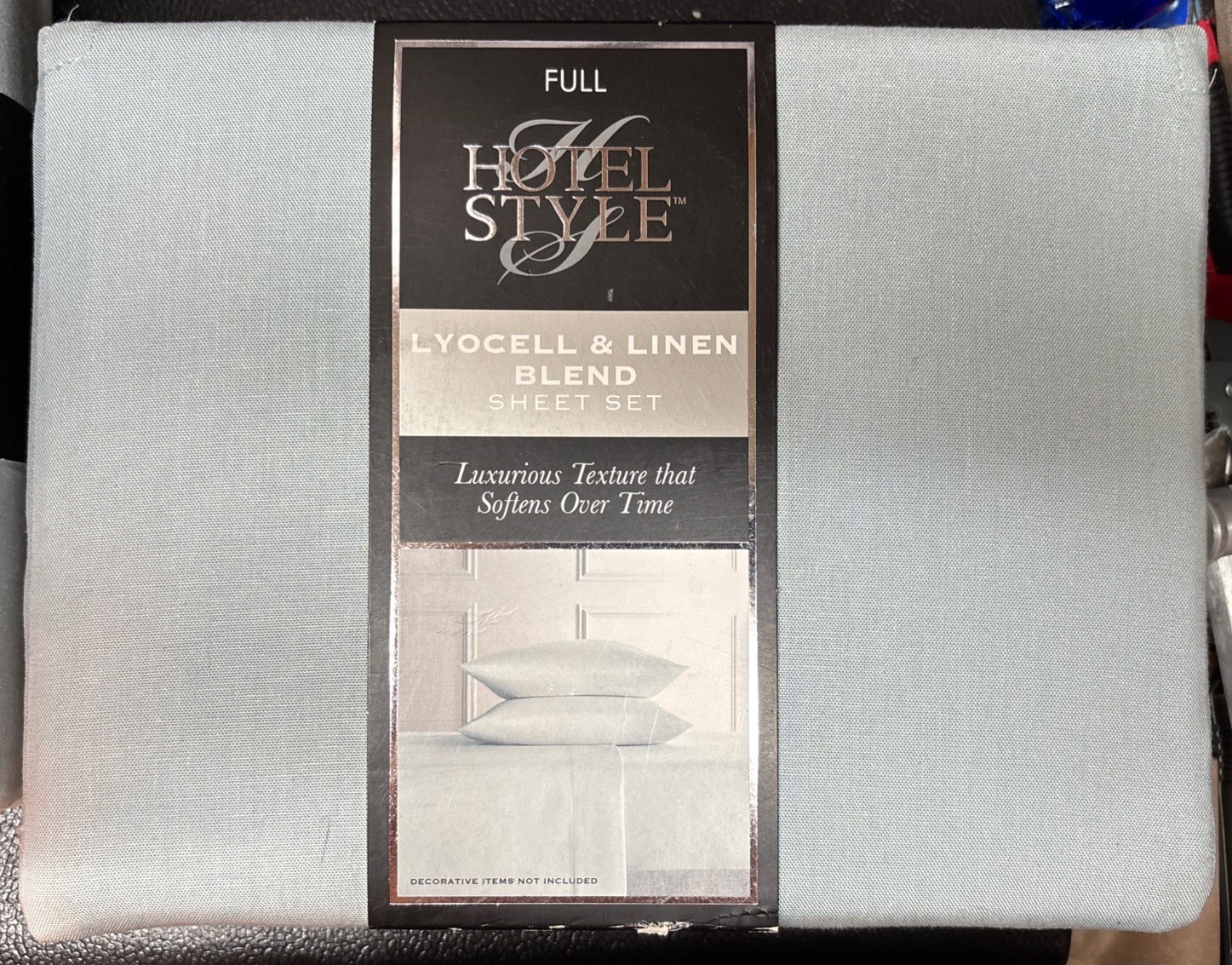 Hotel Style 4 Piece "Duck Egg" Lyocell & Linen Blend Bed Sheet Set, Full NEW gallery