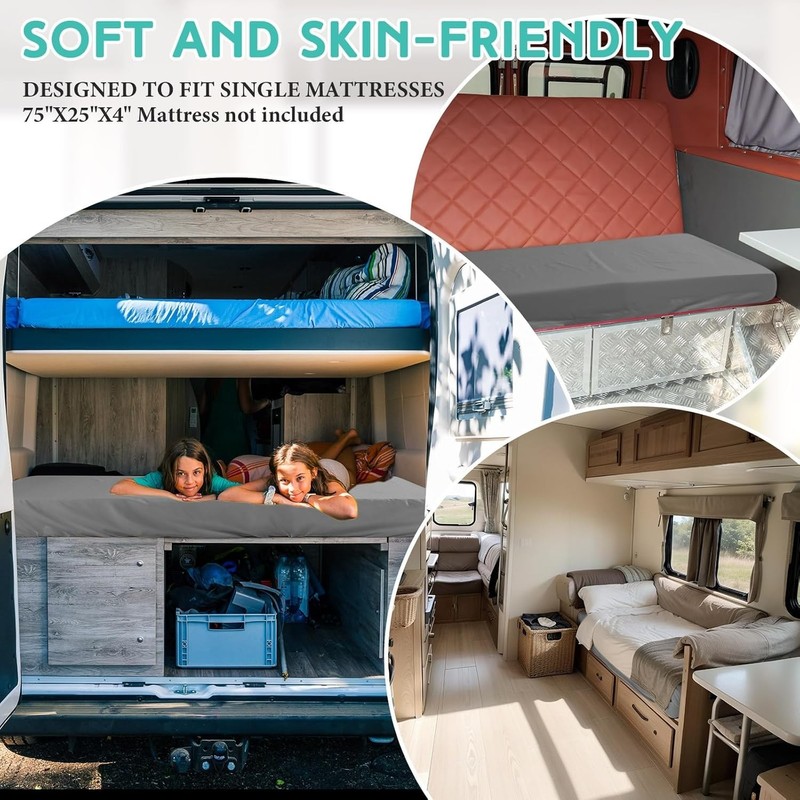 Fitted Sheet Microfiber Bed Sheet for Camping RV Bunk Bed Folding Mattress gallery