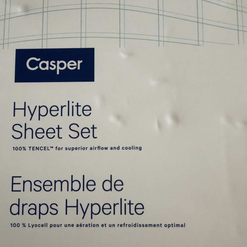 Casper Hyperlite Cooling Grid Weave 100% Lyocell WHITE CAL KING Sheet Set NWT gallery