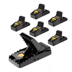 6 Pack Mouse Traps Quick Kill Snap Trap for Small Mice Indoor Outdoor Reusable