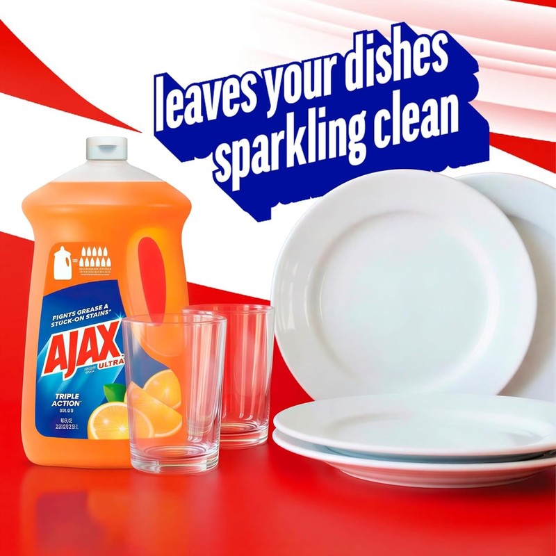 Ajax Ultra Triple Action Liquid Dish Soap, Orange, 90 Fl. Oz. gallery