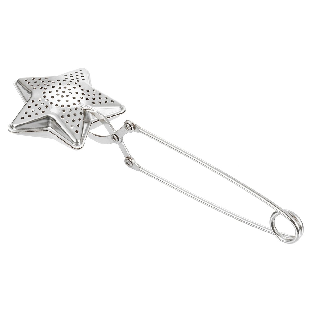 Star Snap Tea Ball Infuser with Handle Stainless Steel Tea Strainer Silver