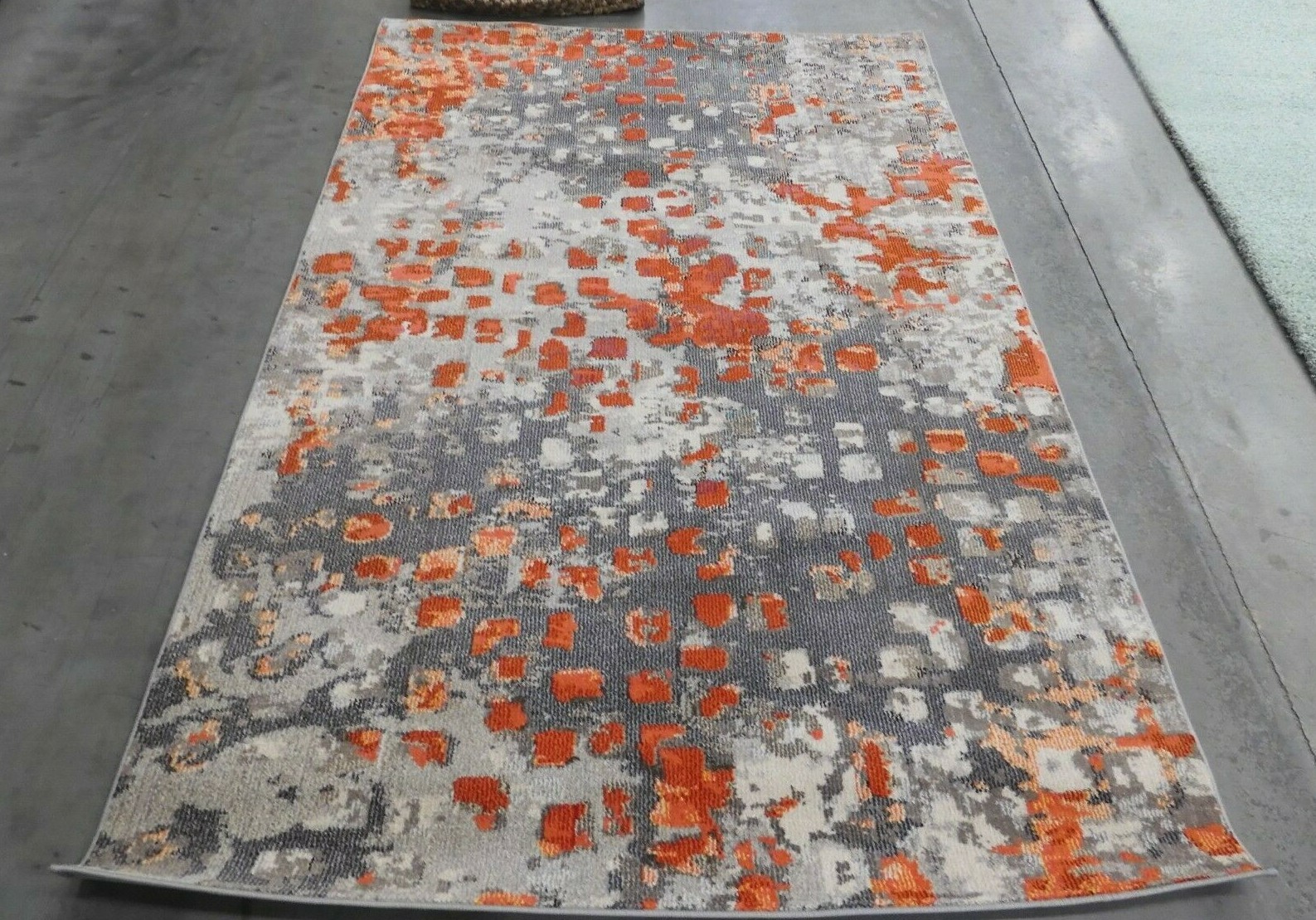 GREY / ORANGE 5'-1" X 7'-7" Loose Threads Rug,Reduced Price 1172626039 MNC225H-5 gallery