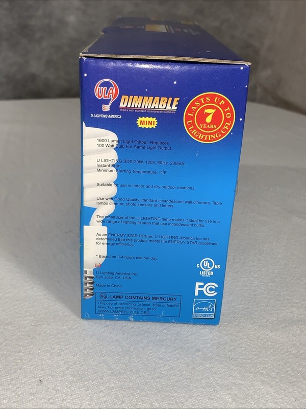 ULA Dimmable CFL 23W Light Bulb 4 PACK LED SDS23-4P NEW & SDS15-4P Open Box 3 CT gallery