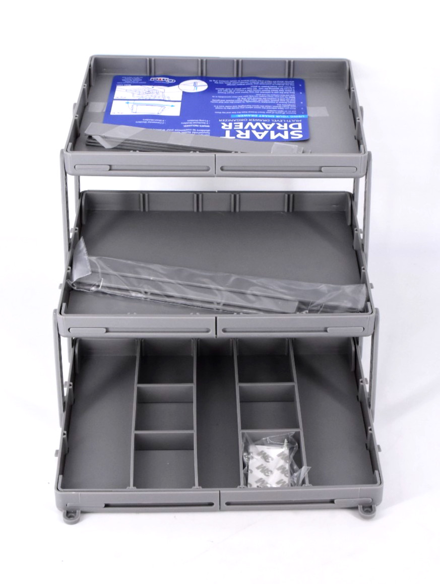 Smart Drawer 3X Multi-Level Drawer Organizer Cosmetics Jewelry Office Open Pkg gallery