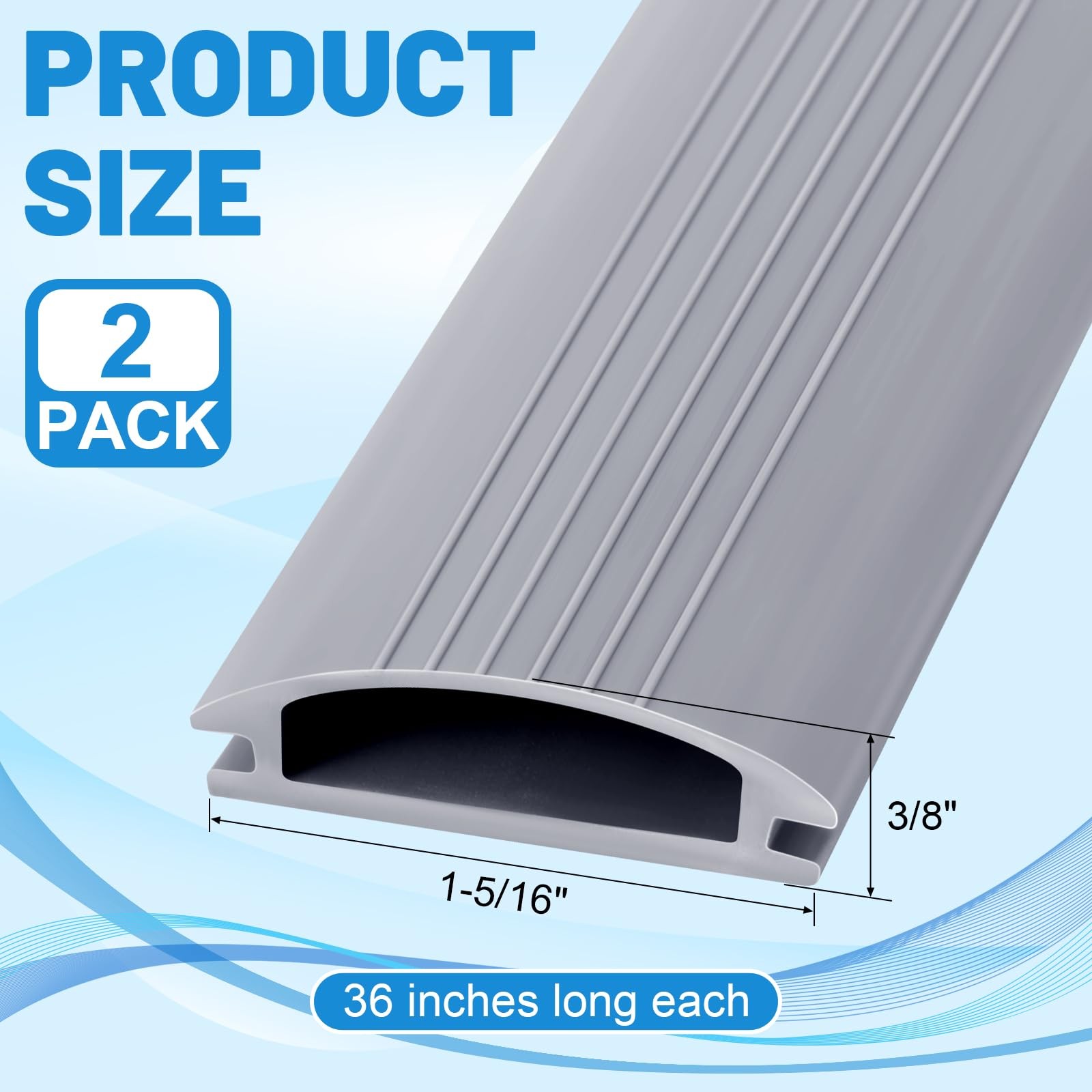 2 Pack 36 Inch Door Threshold Seal Vinyl Replacement Insert for Adjustable Heigh gallery
