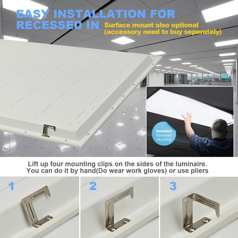4 Pack 2x4 FT LED Flat Panel Troffer 30-72W 2700-6000K 5CCT Ceiling Office Light gallery