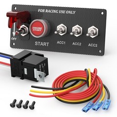 5In1 Ignition Switch Panel Boat Toggle DC 12V 30A Racing Push Start Kit