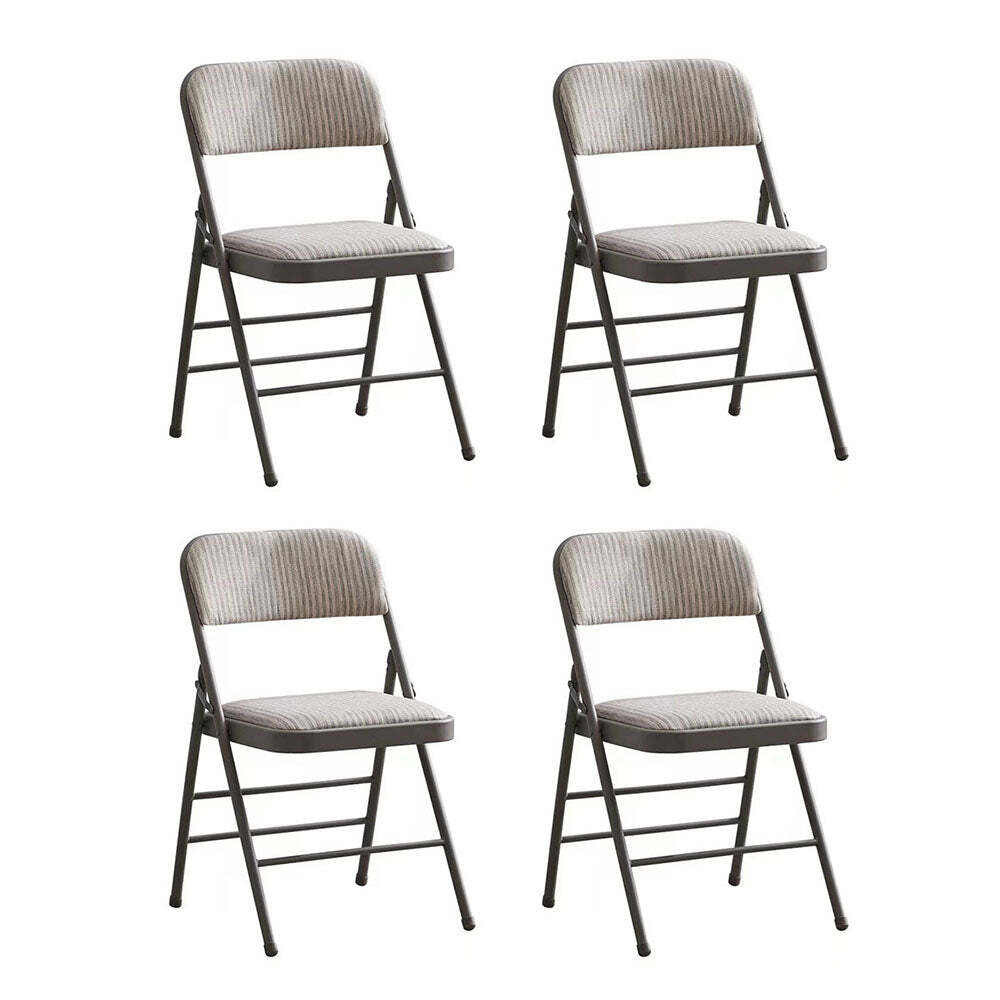 Fabric White Steel Frame Padded Folding Chair(4 PACK) gallery