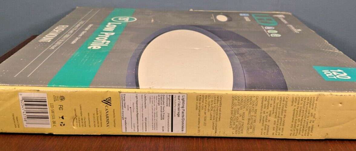 CANARM 15" LOW PROFILE LED FLUSH MOUNT LIGHT FIXTURE MATTE BLACK 3000K SM15DL-BK gallery