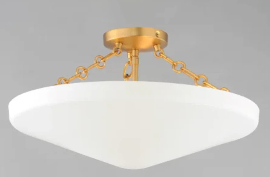 Visual Comfort Mollino STYLE Plaster White & Gold Semi Flush Mount Chandelier gallery