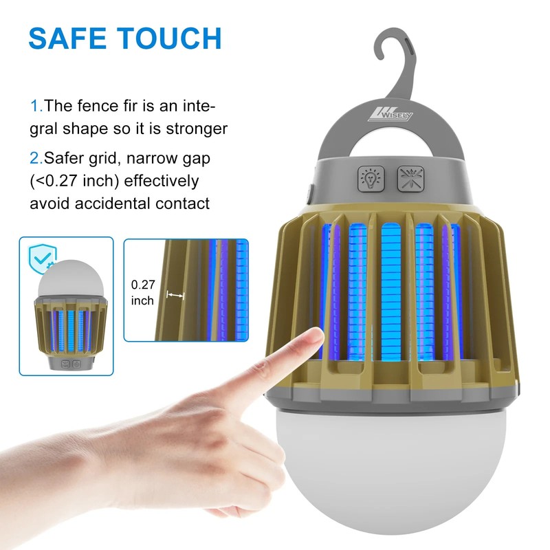Rechargeable LED Bug Zapper Lantern Mosquito Killer Camping Light 2000mAh gallery