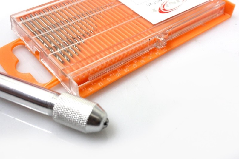 101pc Mini HSS Twist Micro-Drill Bits Set Index 61-80 w/Aluminum Hand Drill gallery