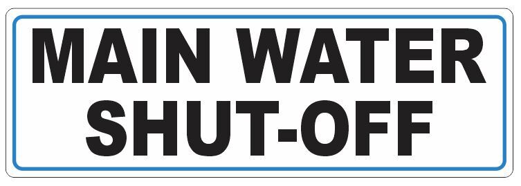 Main Water Shut Off Sticker D7277 gallery