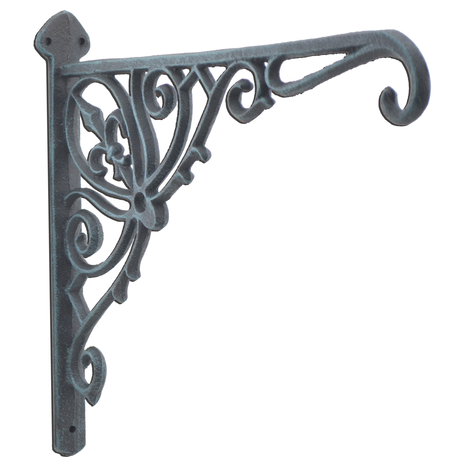Cast Iron Plant Hanger Bracket 12" Deep Verdigris Green Outdoor Wall Mount Hook gallery