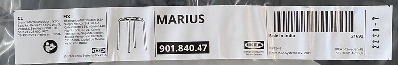 IKEA Marius, Stool stackable, White, 17¾" Height -SET OF 2- BRAND NEW 901.840.47 gallery