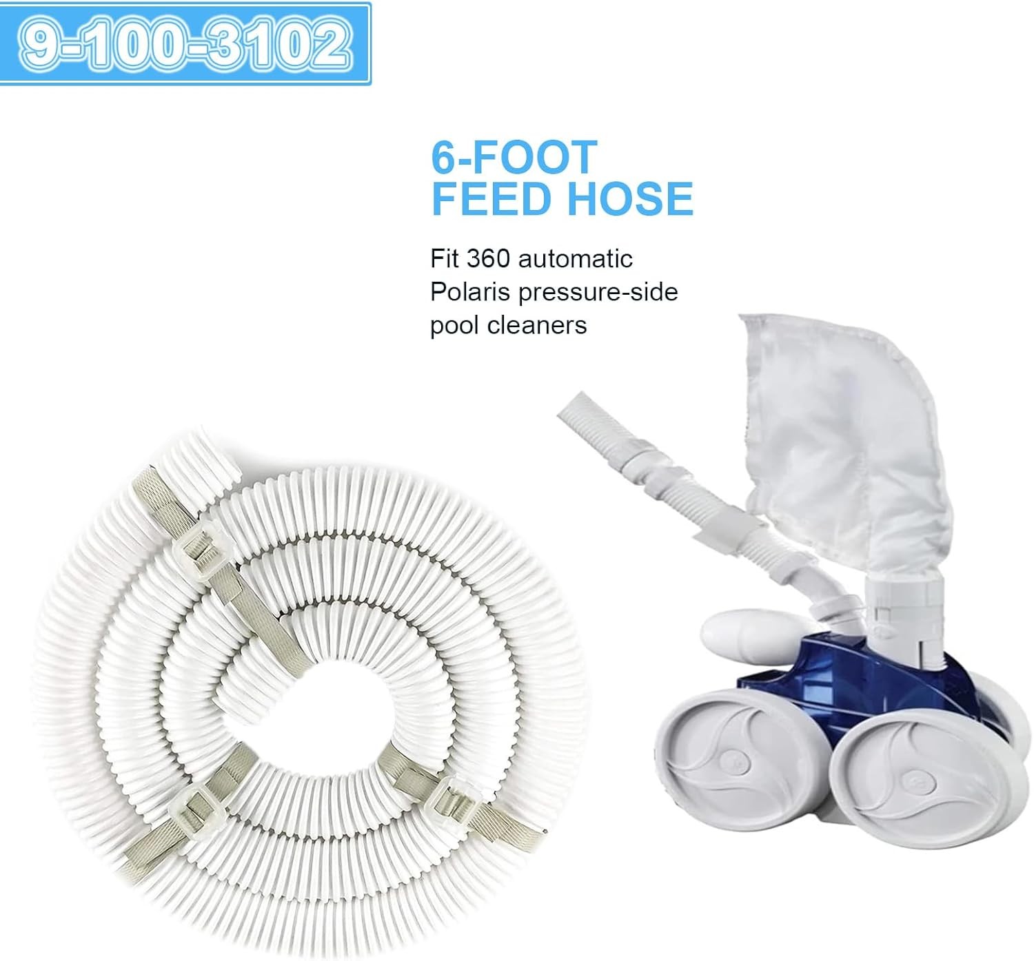 Pool Cleaner 6-Ft Cuff-less Feed Hose Replacement for Polaris 360 9-100-3102 gallery
