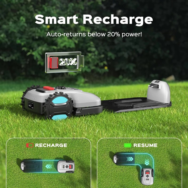 Robot Lawn Mower App Control Automatic Robotic Mower Obstacle Detection 1/8 Acre gallery