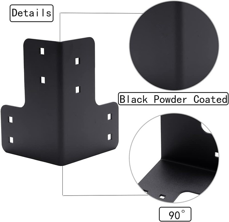 8PCS 4x4 4mm Thick Heavy-Duty Workbench Bracket Kit Black For Securing Desk, Box gallery