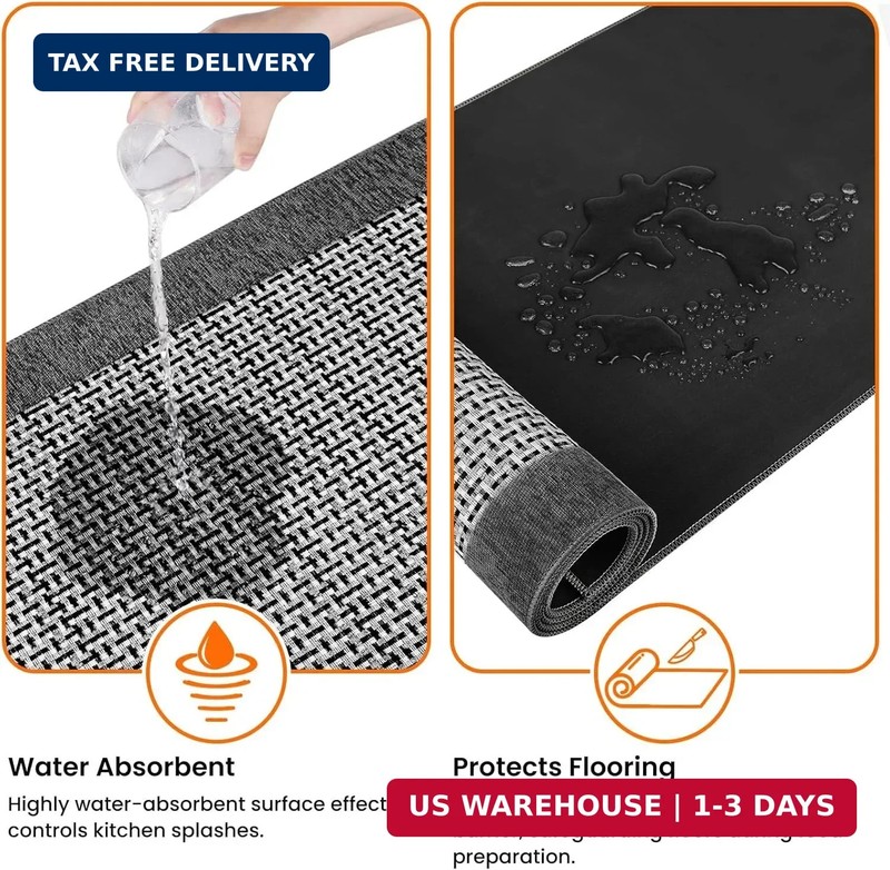 StepRite Kitchen Rugs, Kitchen Mats for Floor, 32"x20" Non-Slip Machine-Washable gallery