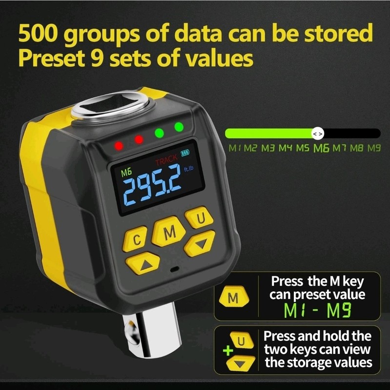 WAXTRON Digital Torque Adapter 1/2" 15-295 ft-lb (20-400 Nm), Yellow/Black gallery