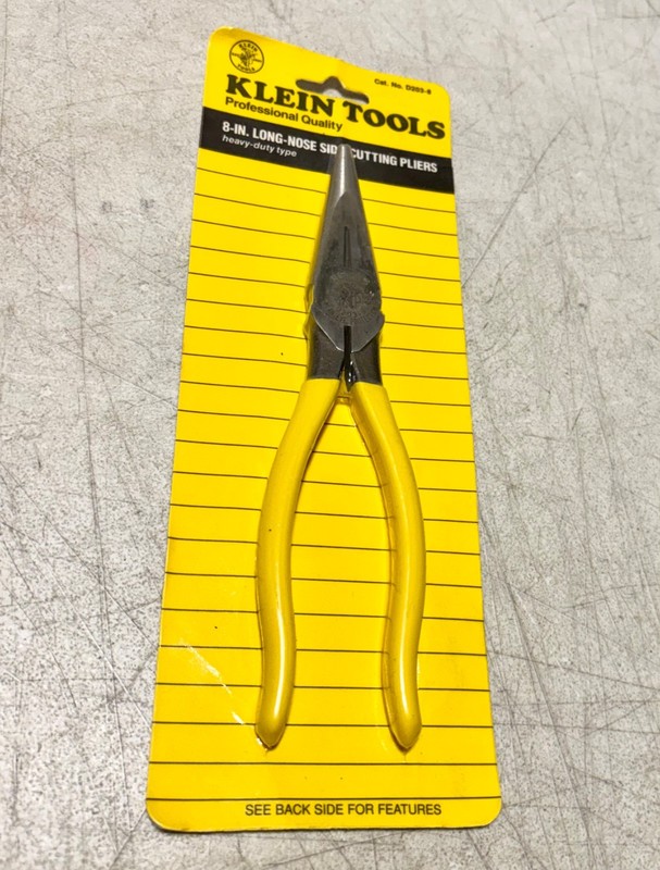 VTG. 1994 KLEIN TOOLS 8" SIDE CUTTING LONG NOSE PLIERS BRAND NEW SEALED D203-8 gallery