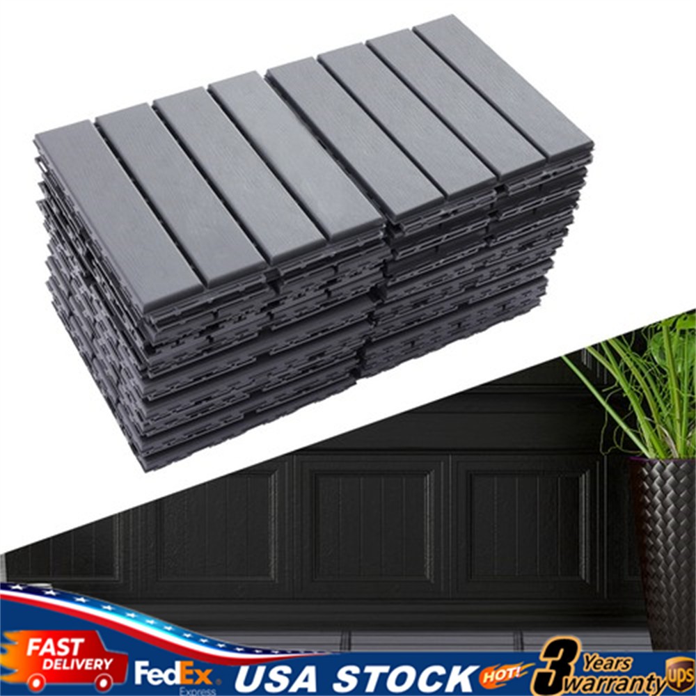 12"x12" Interlocking Deck Tiles, 30 Pack Outdoor Patio Floor Tiles Dark Gray gallery