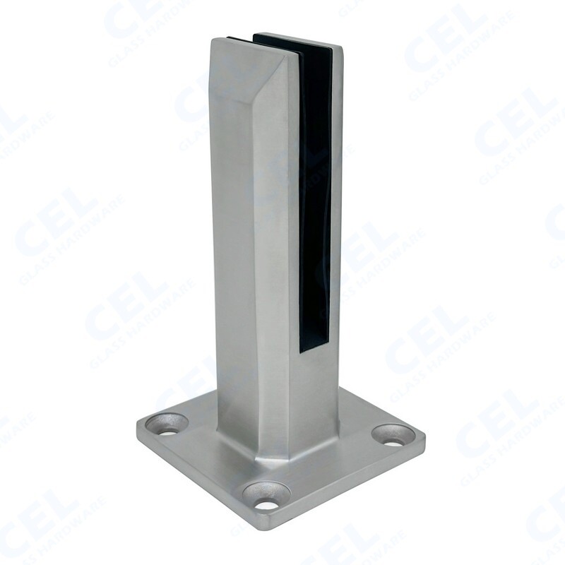 CEL Glass Square Spigot for Stair, Duplex 2205, Brushed Stainless Steel gallery